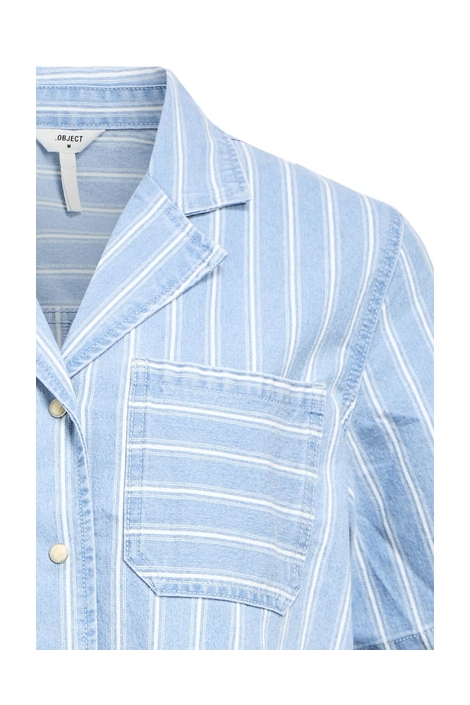 OBJELSIE DENIM RE S/S SHIRT 139 23046794 LIGHT BLUE DENIM